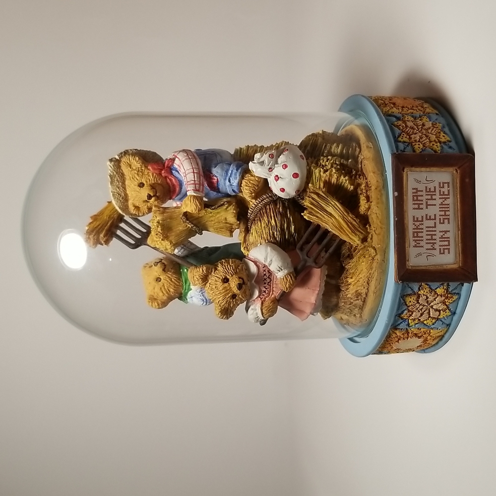 Franklin Mint Make Hay While The Sun Shines Under Glass Sculpture Carol Lawson
